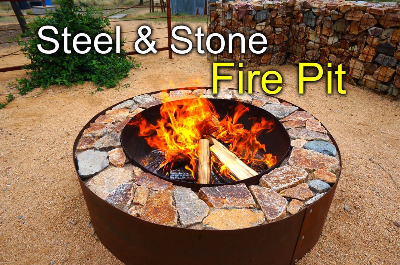 DIY Feuerstelle aus Stahl und Stein