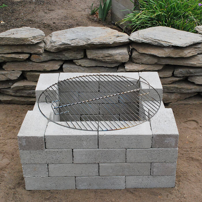 Square cinder block fire pit