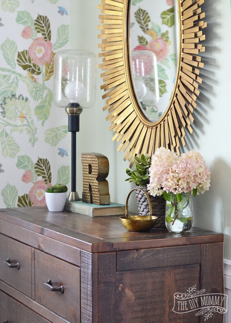 Flashy Decor On A Subtle Wood Dresser Homebnc