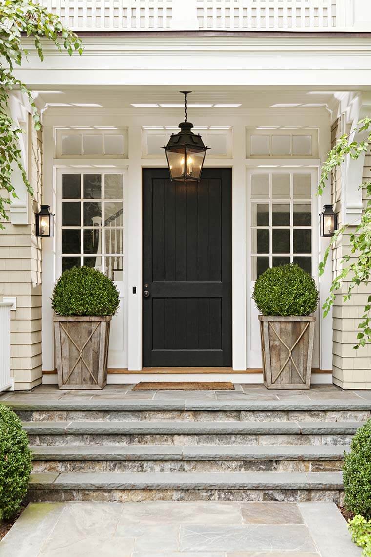 Rustic Wood Shrub Porch Planters