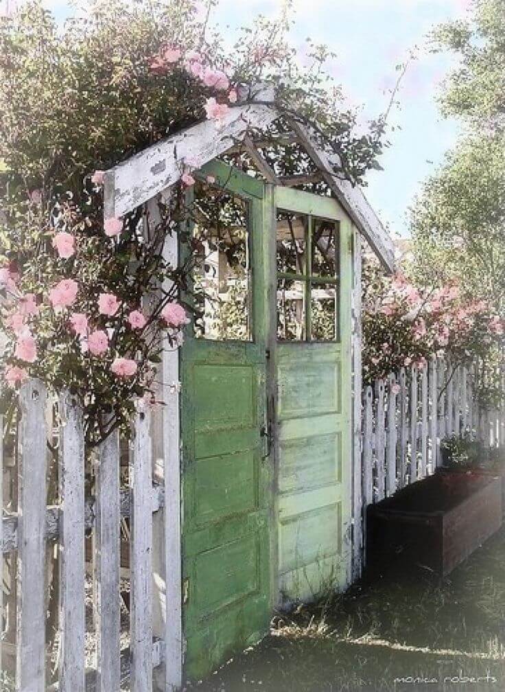 Porte de jardin vintage recyclée