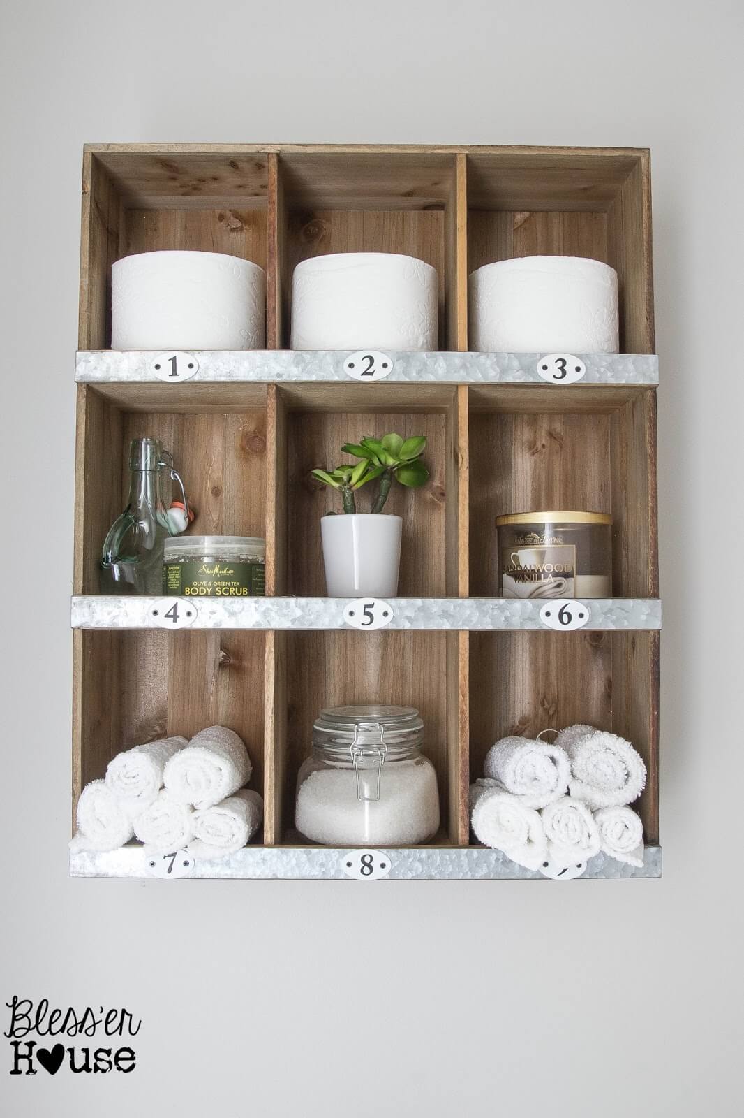 DIY Wood and Metal Cubby Organizer