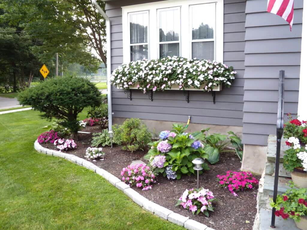 Cheerful Floral Border and Window Boxes