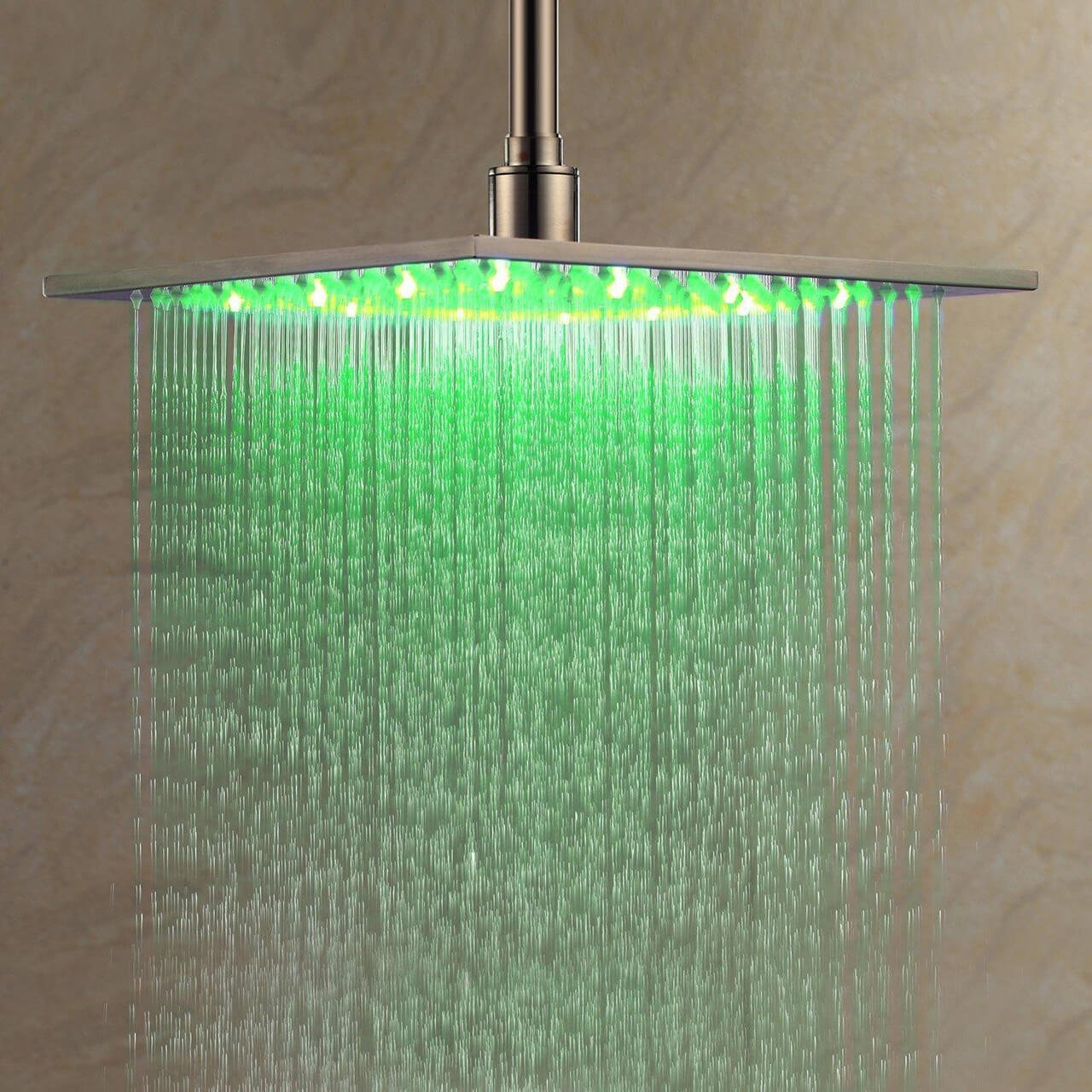 Ouku Stainless Steel Rainfall Shower Head With LED Lighting