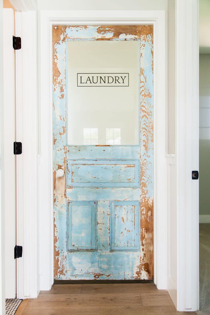 Before After An Old Door Salvaged And Hung Laundry Doors