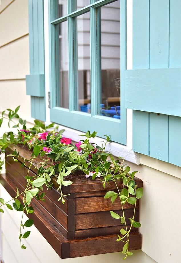 Homemade Wood Window Flower Box