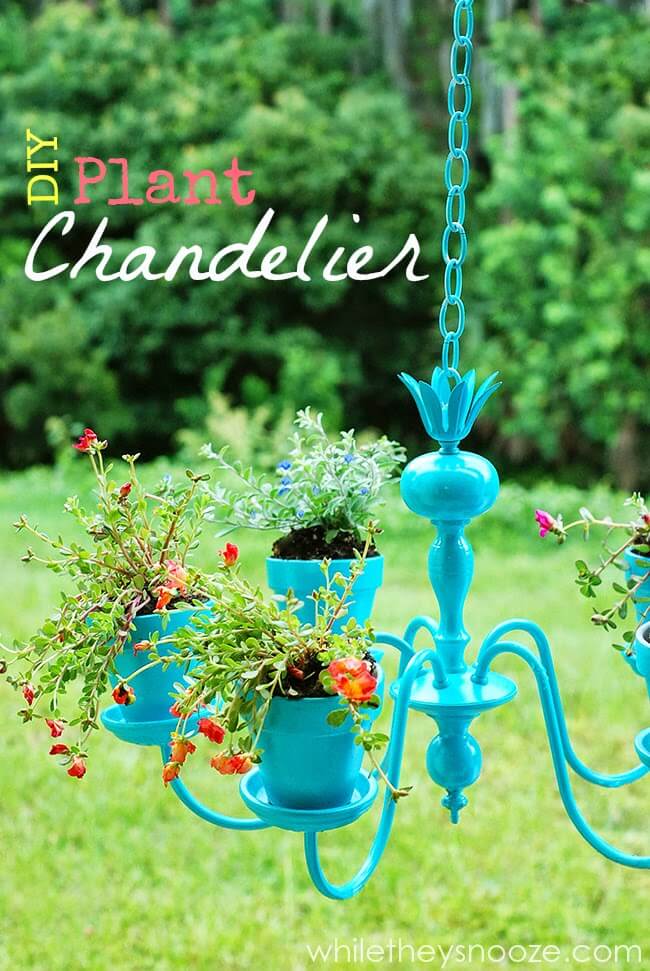 Easy DIY Plant Chandelier Decoration