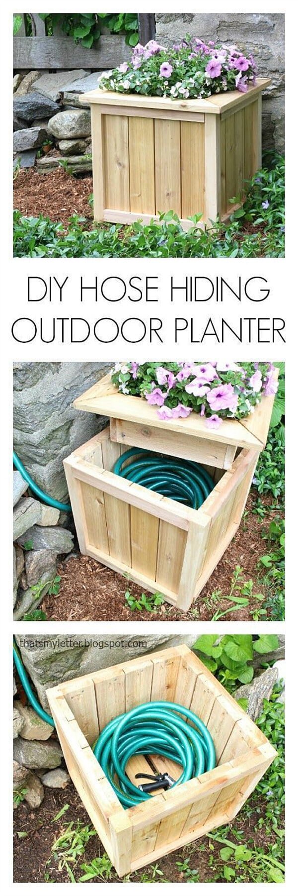 Hose Hider Outdoor Planter Box