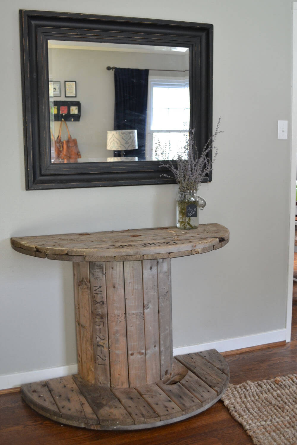 Rustic Industrial Spool Side Table