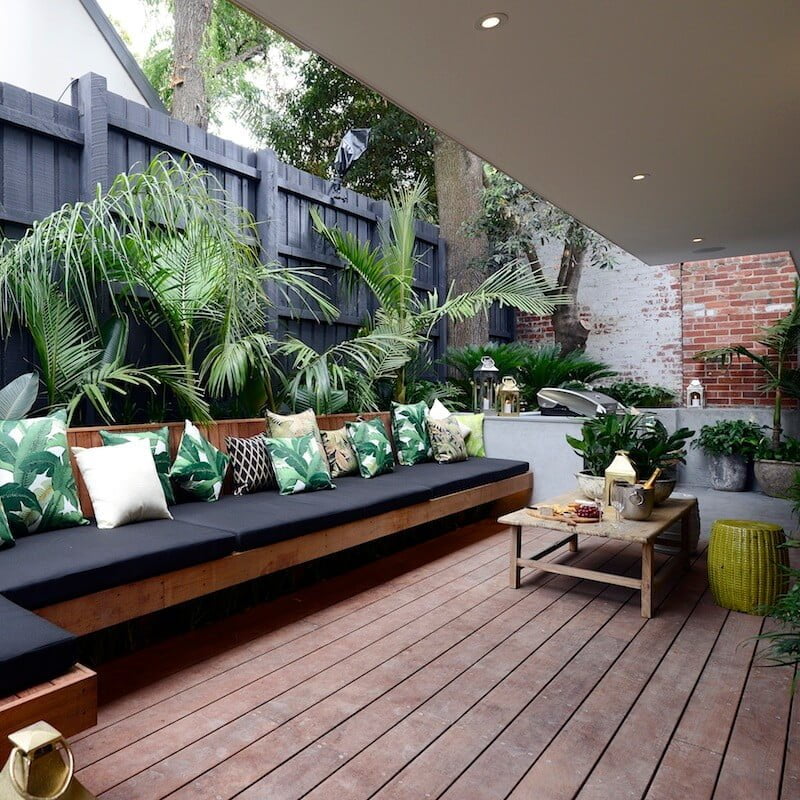 Built-In Planter Half-Wall with Bench