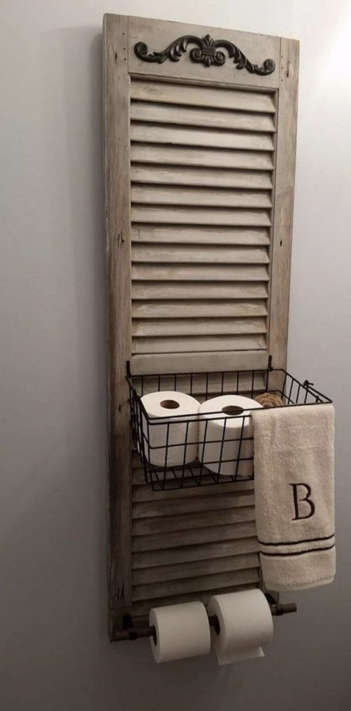 Window Shutter Toilet Paper Holder