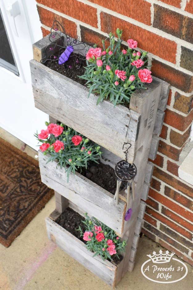 Wood Pallet Tiered Planter Box