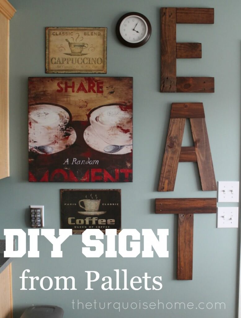 Wood Pallet "Eat" Kitchen Art