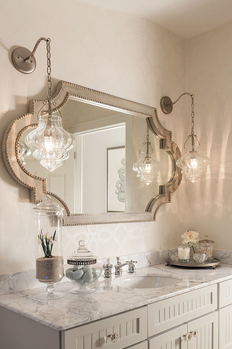 Moroccan Inspired Silver Bathroom Mirror