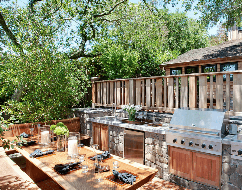 Buitenkeuken met Ingebouwde Grill en Spoelbak