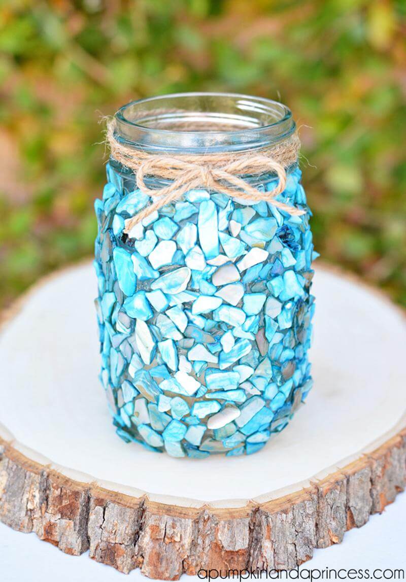 DIY Mosaic Mason Jar Luminaries