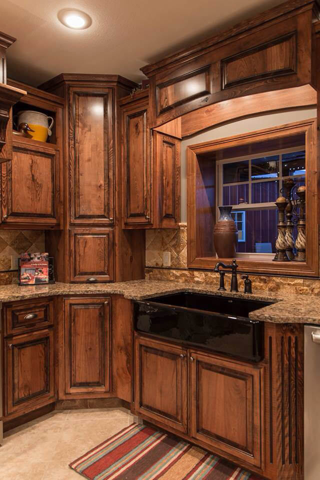 rustic wood kitchen cabinets