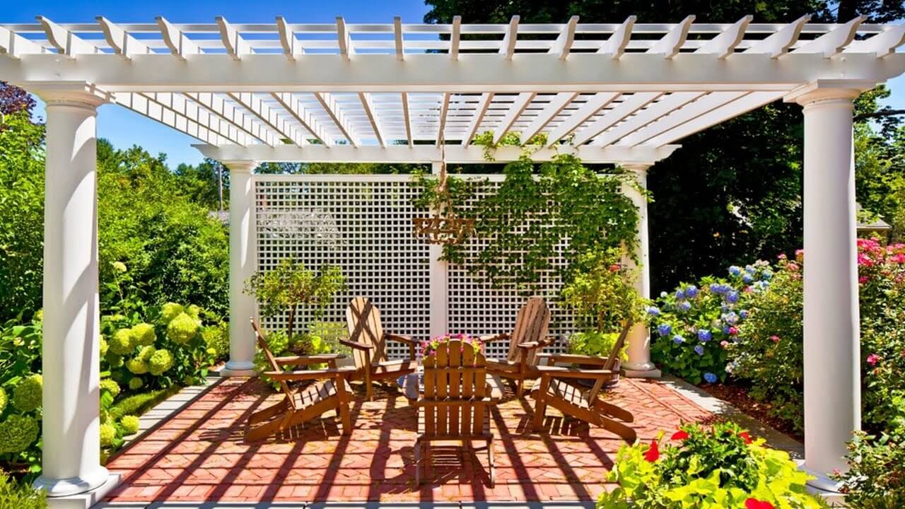 English Garden Latticed Pergola