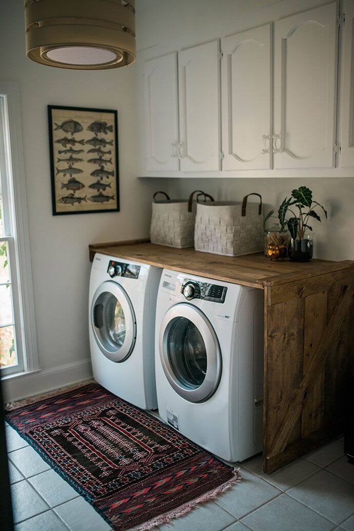 Rustic Wood Crate Laundry Counter