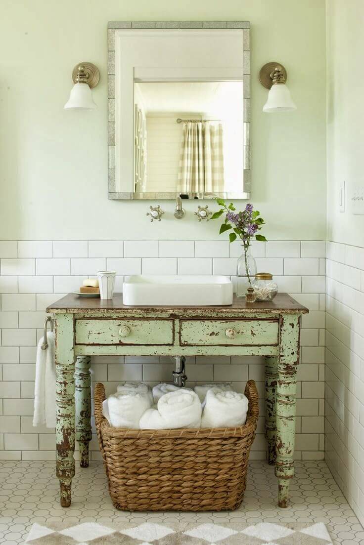 Shabby Chic Bathroom Ideas : 50+ Amazing Shabby Chic Bathroom Ideas / Many celebrities and designers choose this style for their bathrooms because it makes the space refined and really chic, every shower or bath becomes a sophisticated experience.