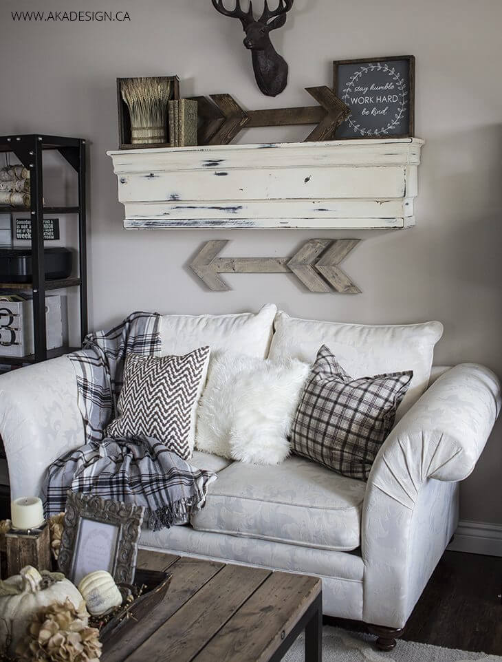 Shabby Chic Hunting Lodge Wall Mount, Hunting Living Room Ideas