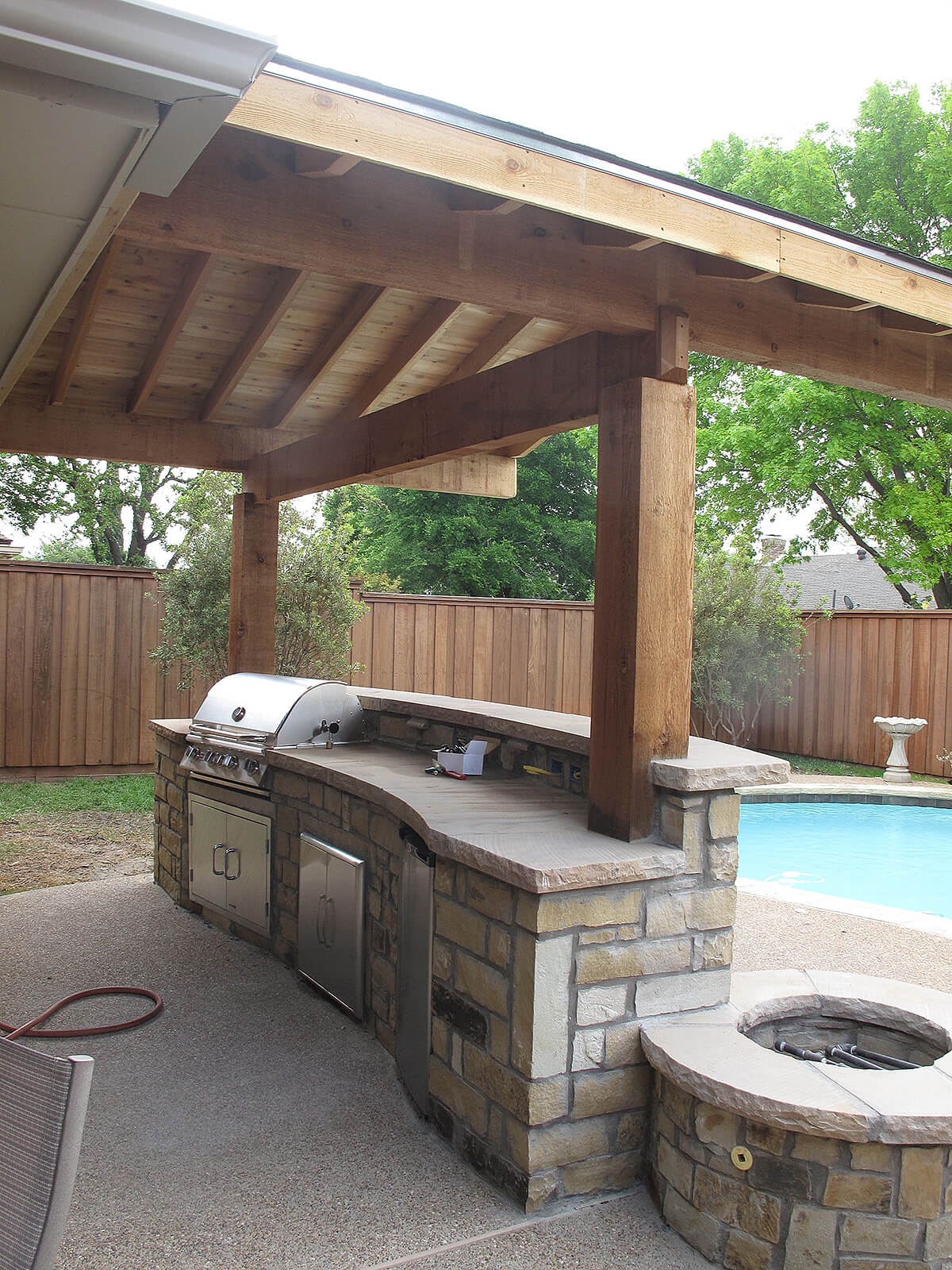 outdoor kitchen roof designs