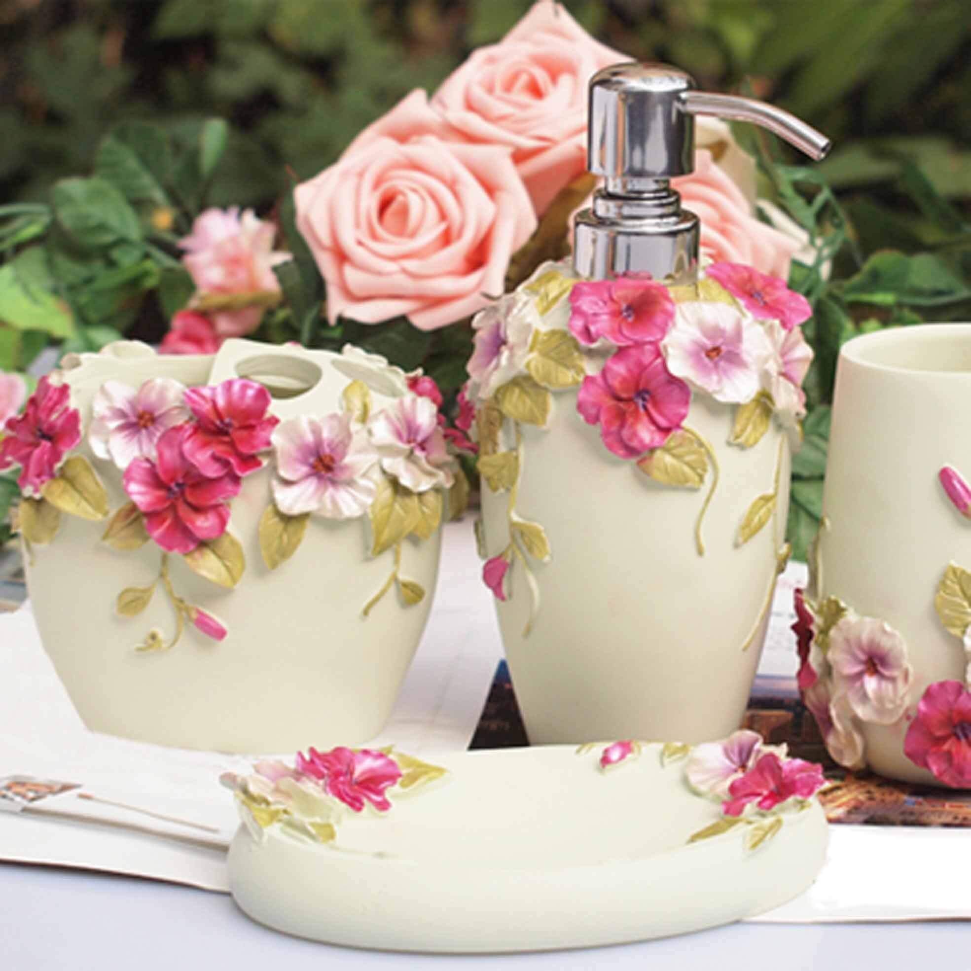 floral bathroom set