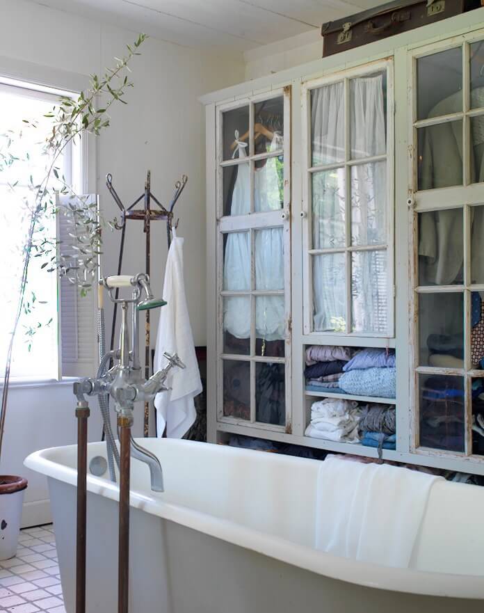 Linen Closet with Antique Doors