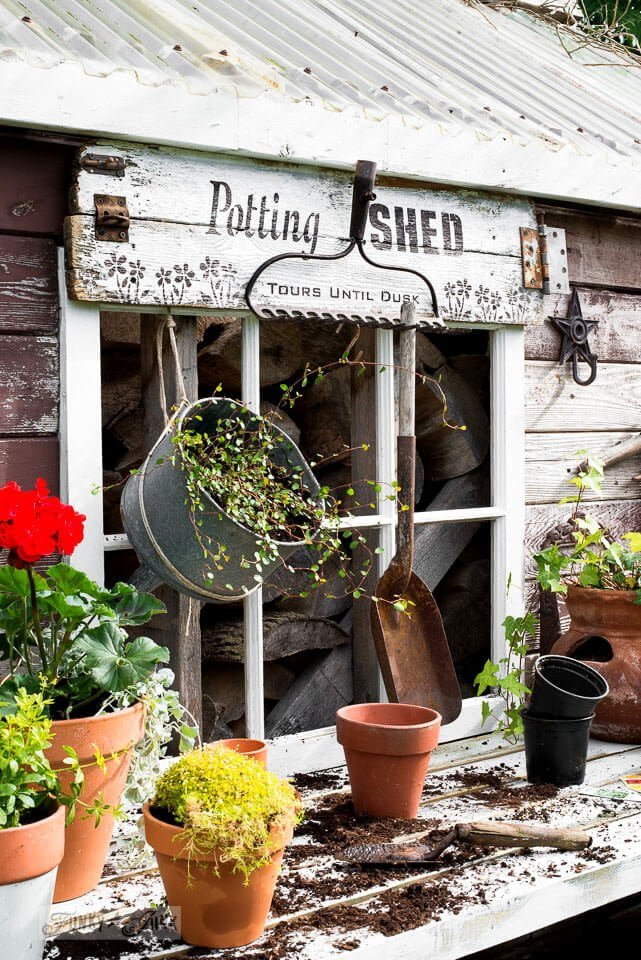 DIY Potting Shed Garden Sign