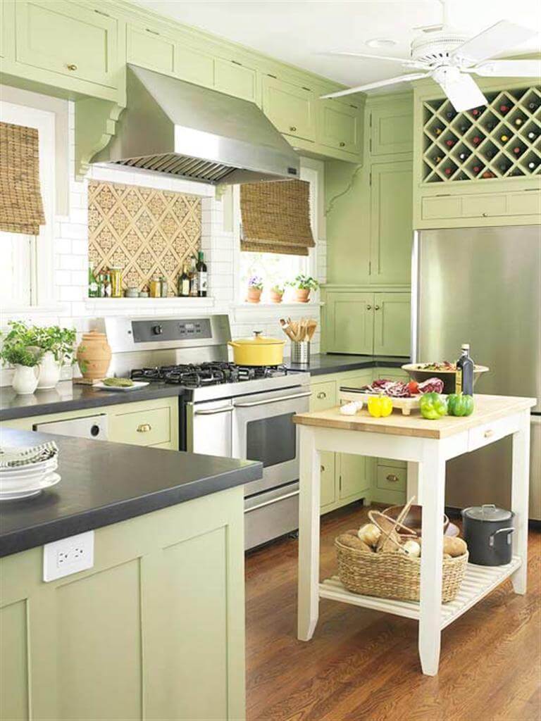 Rustic Key Lime Kitchen Cabinets
