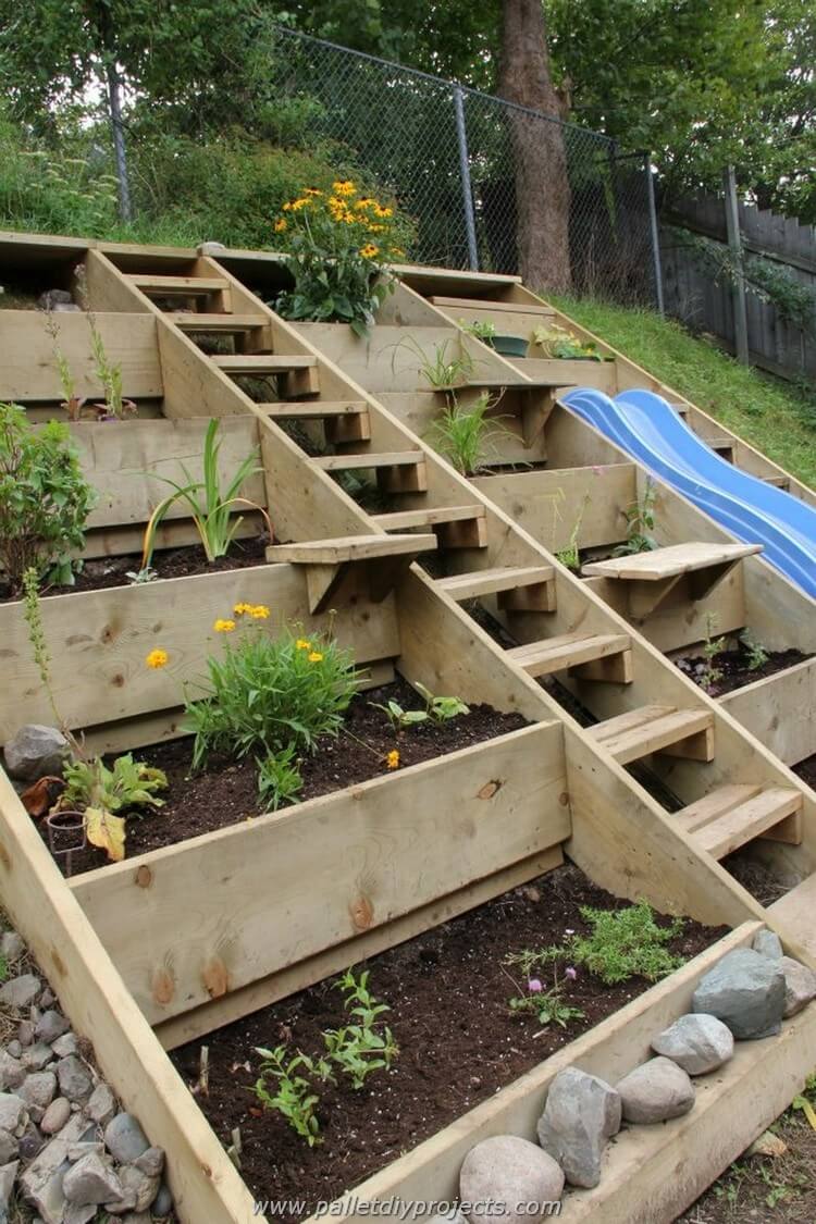 Tiered Planter Garden With Waterfall