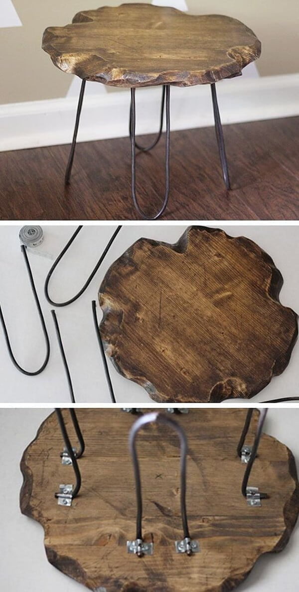 Elven Decor Repurposed Tree Slab Stool