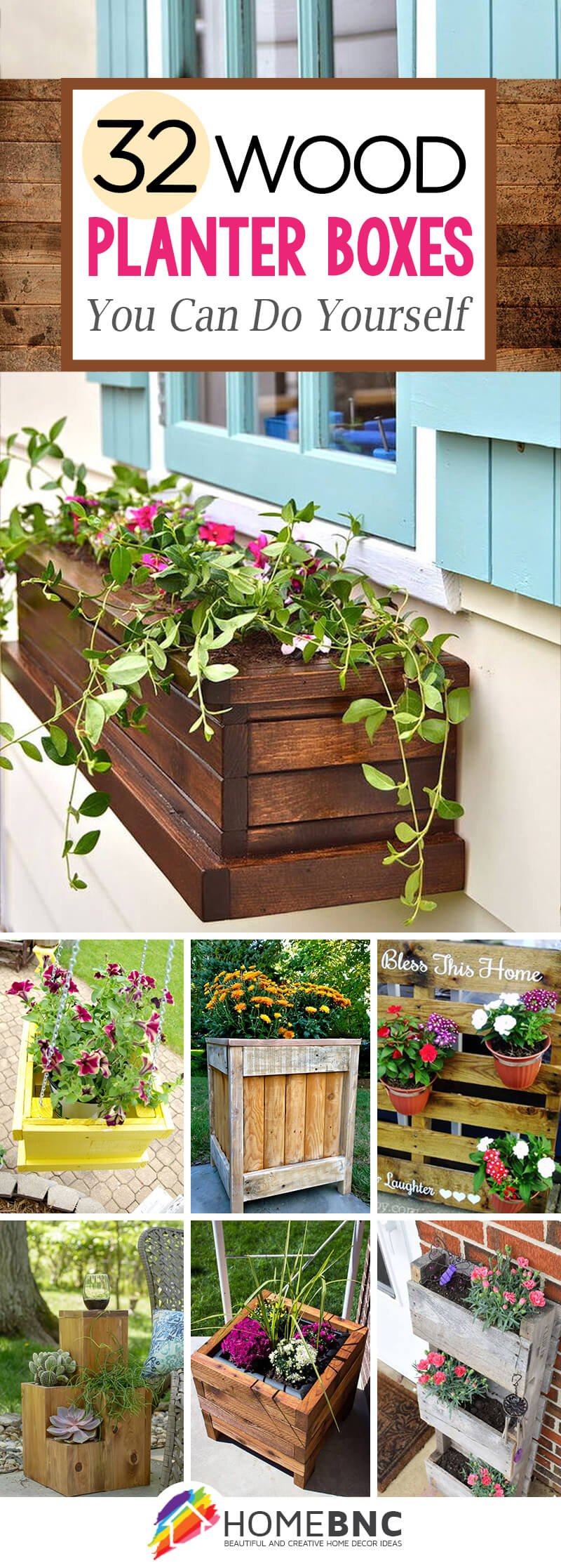 Diy Pallet And Wood Planter Box Ideas, Patio Flower Box Ideas