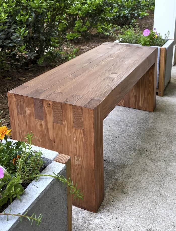 Wooden Zen Garden Bench