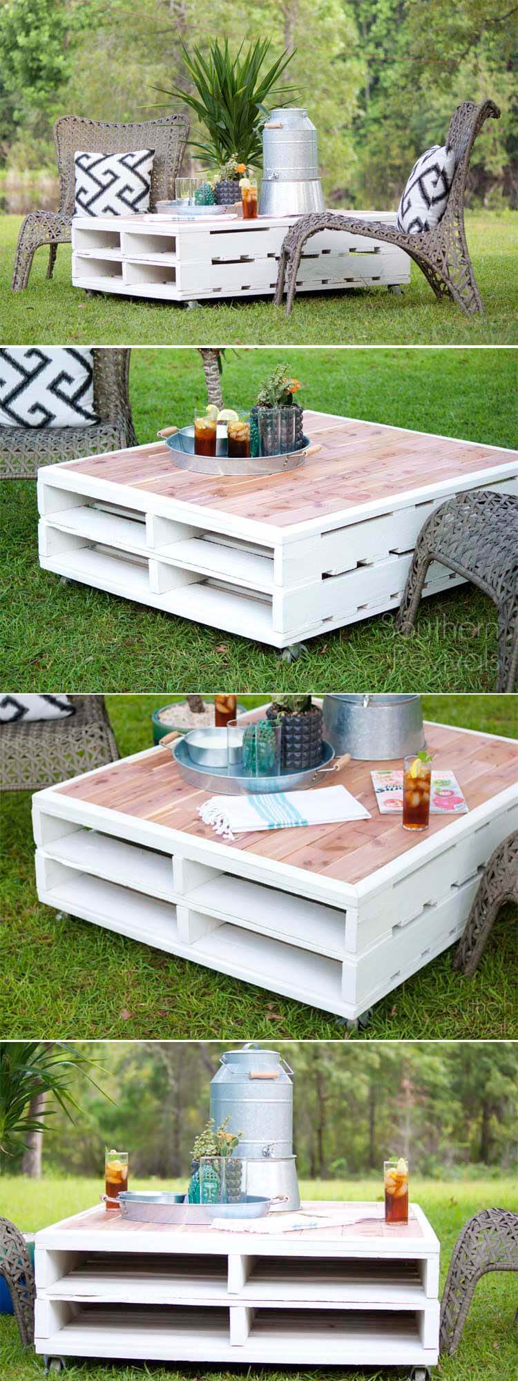 White Finished Table with a Hardwood Top