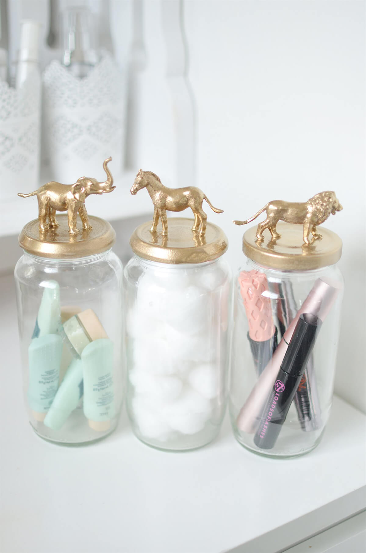 DIY Spray Paint Makeovers for Your Makeup Jars