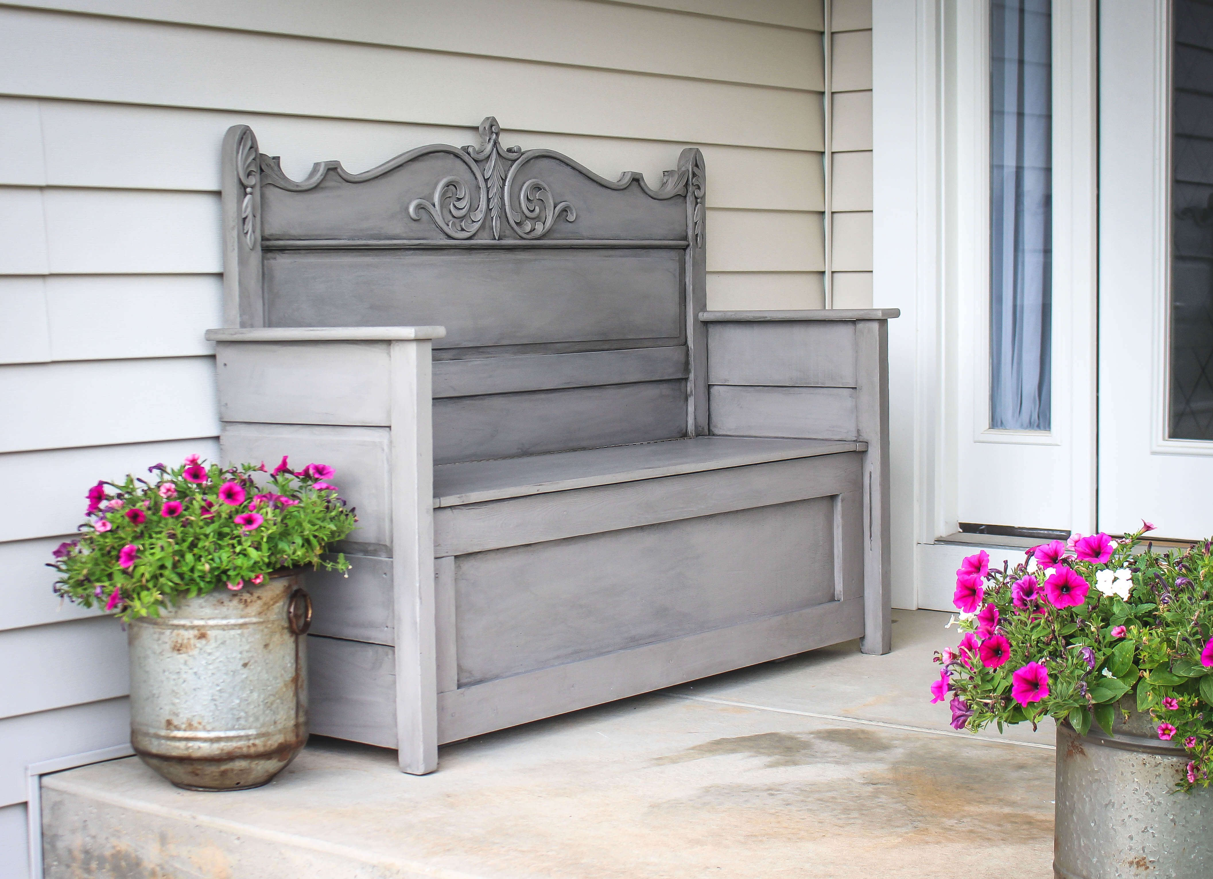 Antique Up-Cycled Head-Board Bench