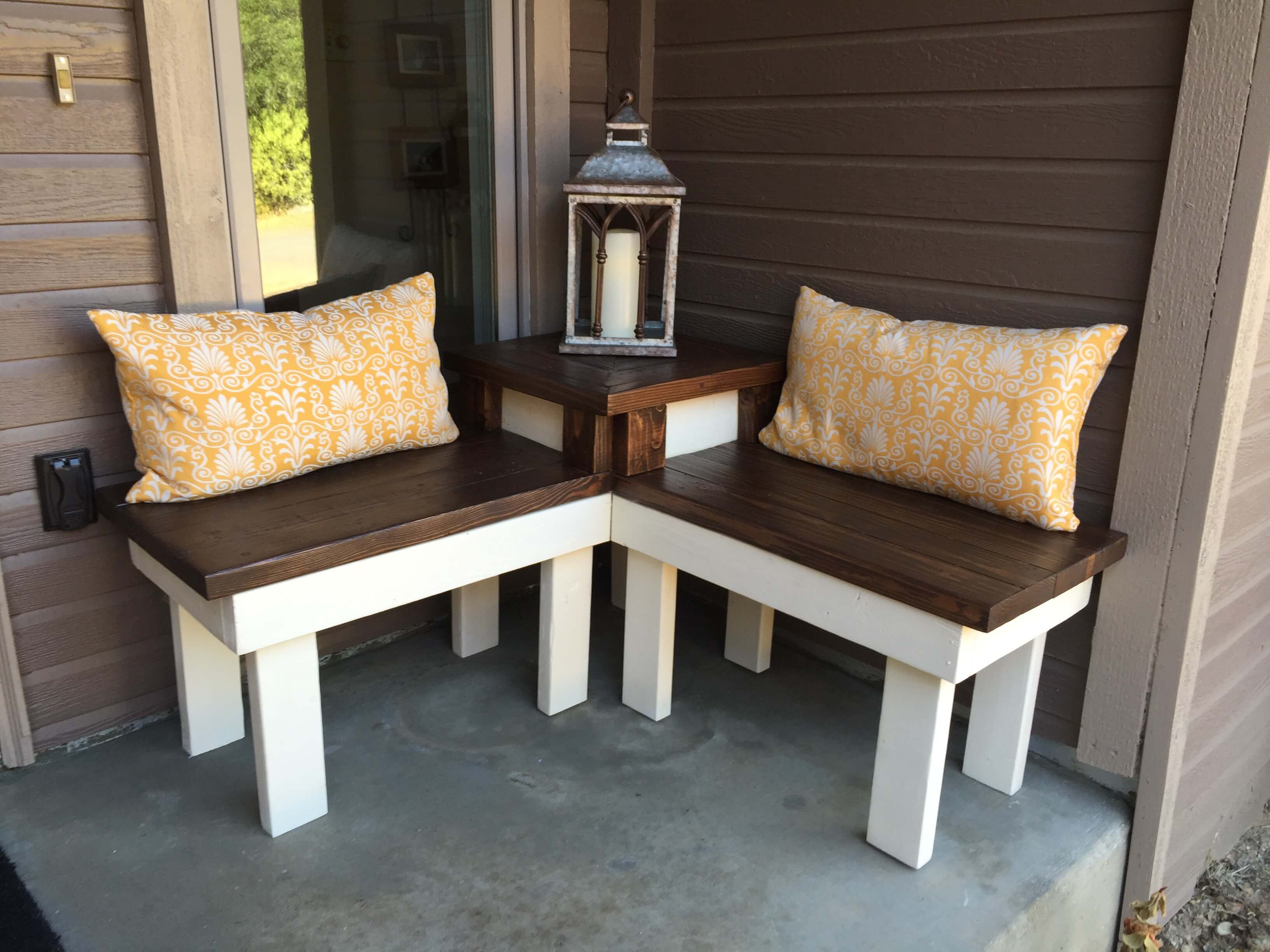 Innovative Corner Bench with Built-In Side Table