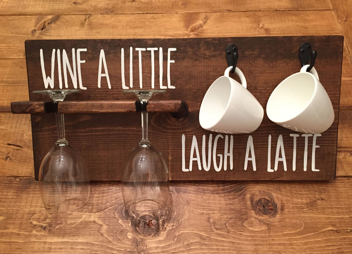 Pun-tastic Wineglass and Coffee Mug Storage