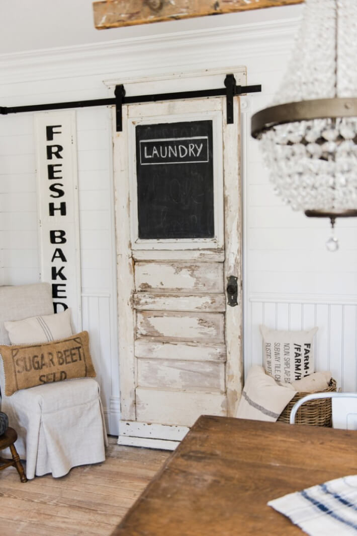 Cottage Chic White Wooden Door