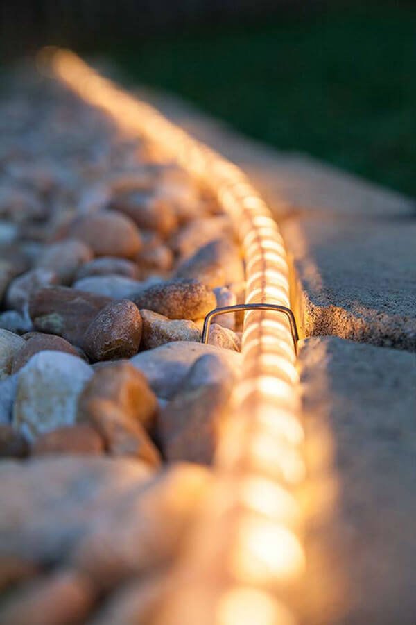Rope Light Gravel Pathway Illumination