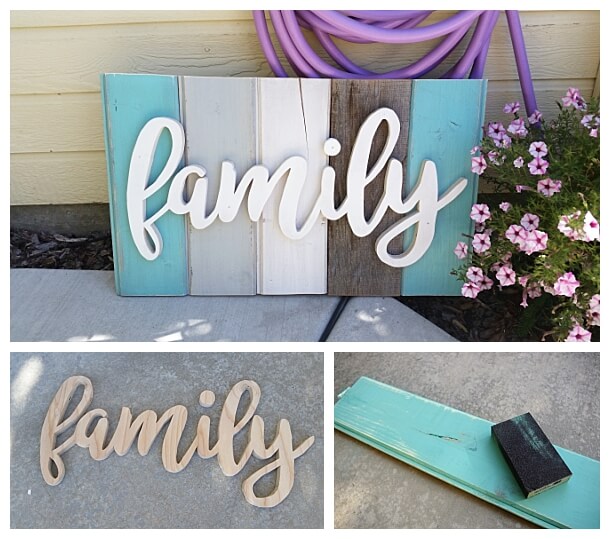 DIY Distressed Wooden Porch Sign