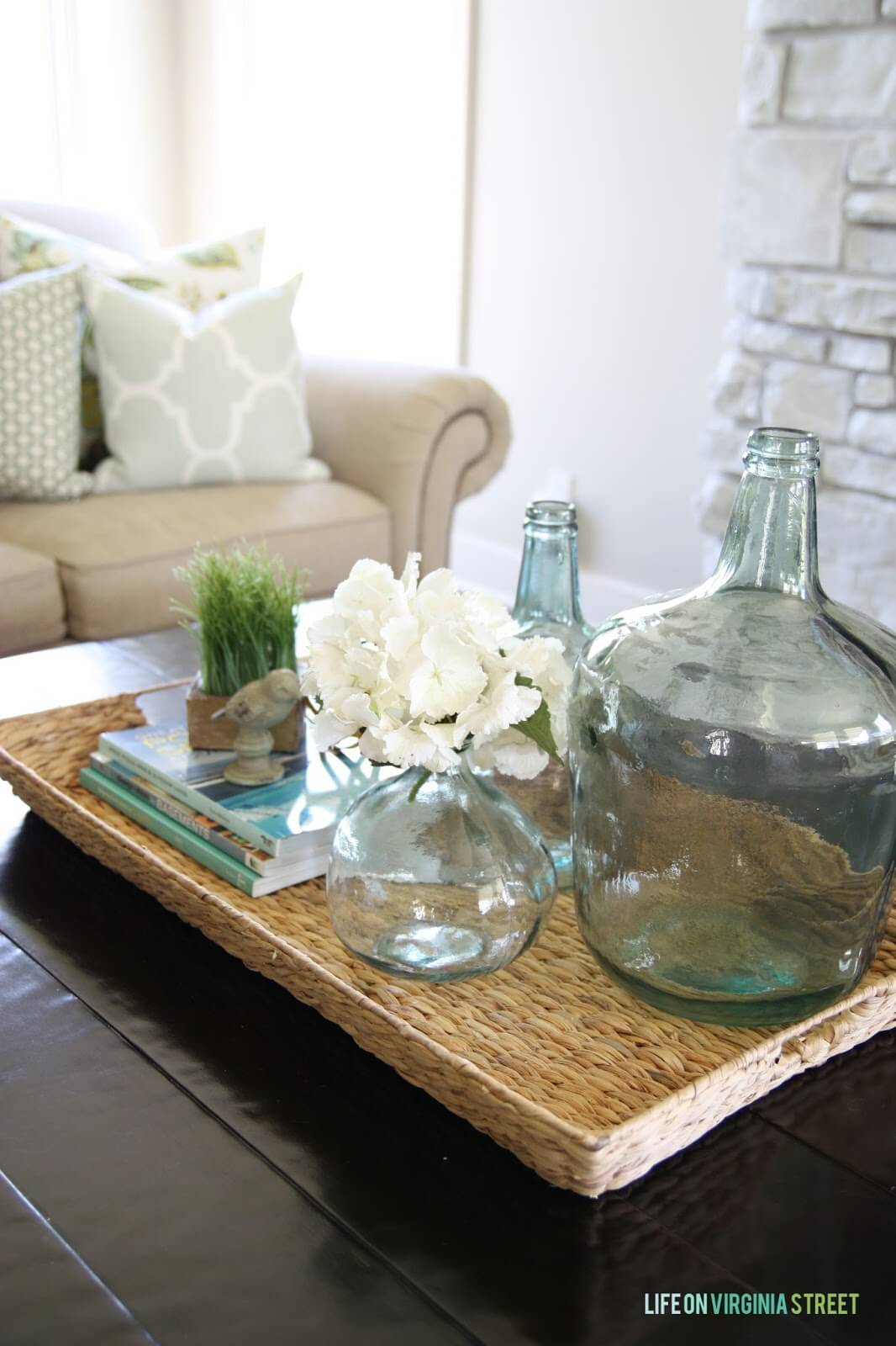 A Rustic Wicker Table with Coastal-Themed Accents