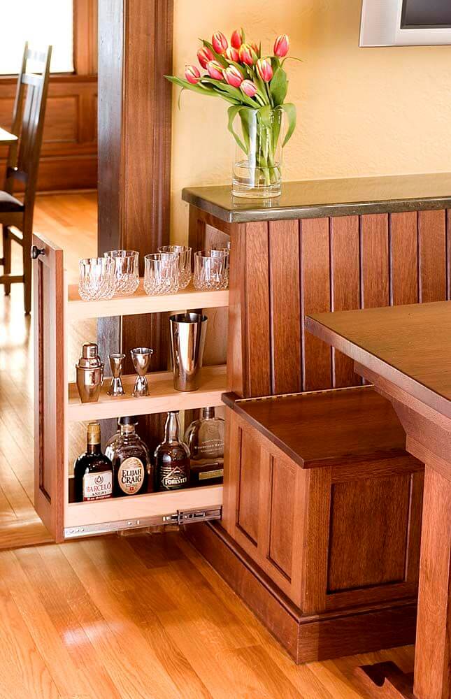 Pull Out Liquor Cabinet In A Dinette Homebnc