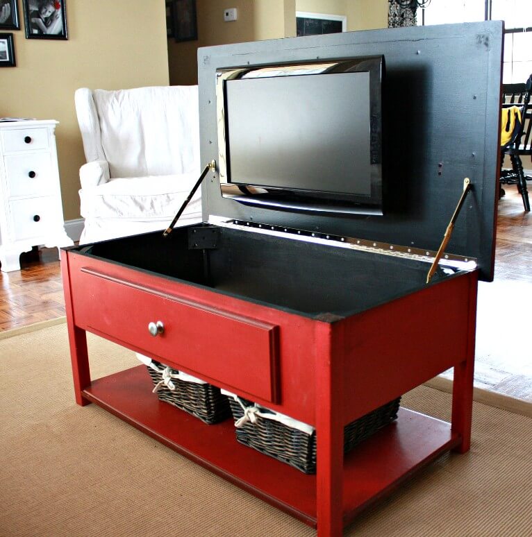 Livingroom Coffee Table with Hidden TV Mount