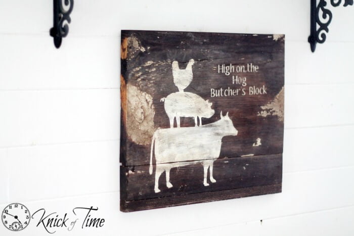 Rustic Painted Wooden Farmhouse Kitchen Sign
