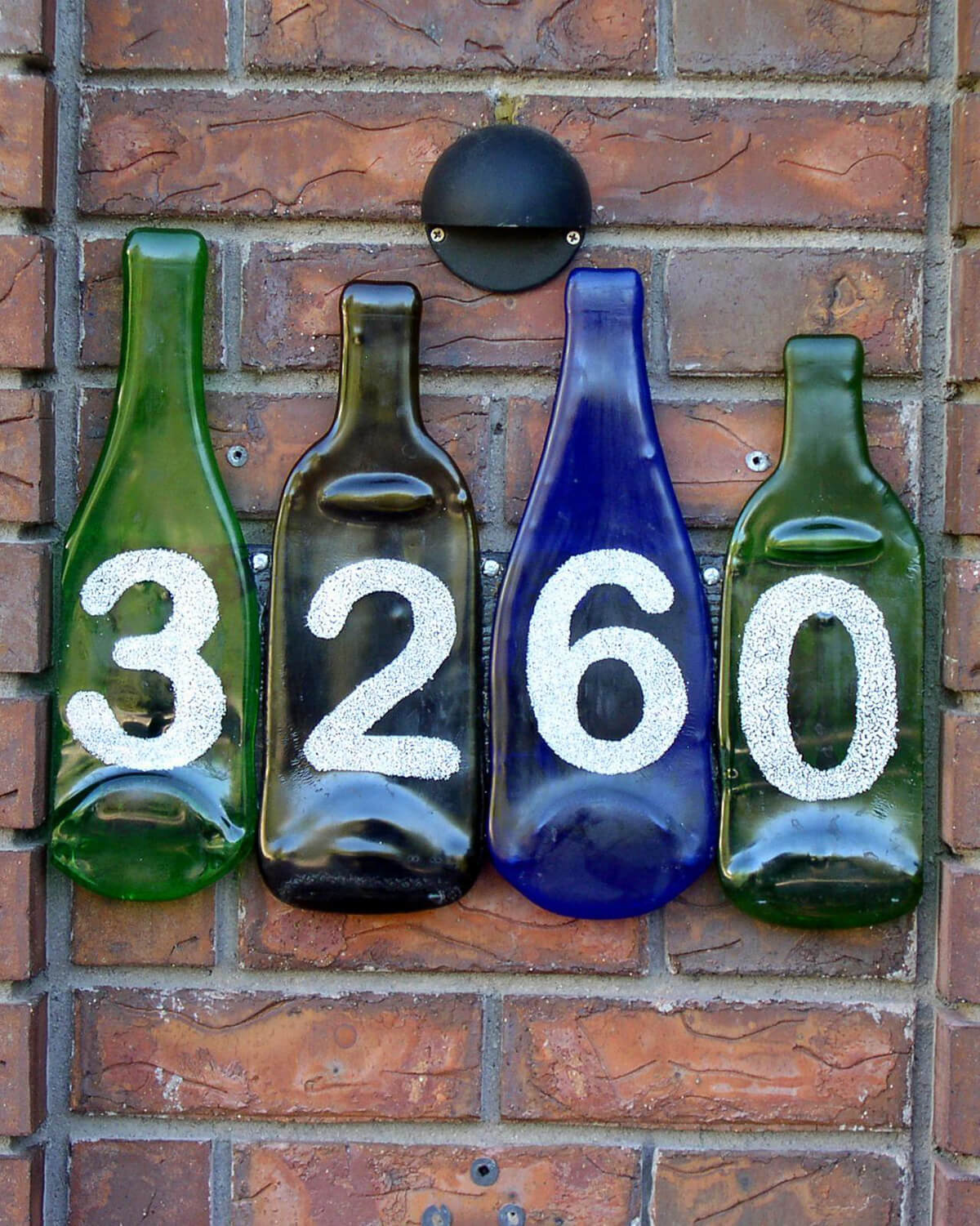 Unique House Number Ideas Using Glass Bottles