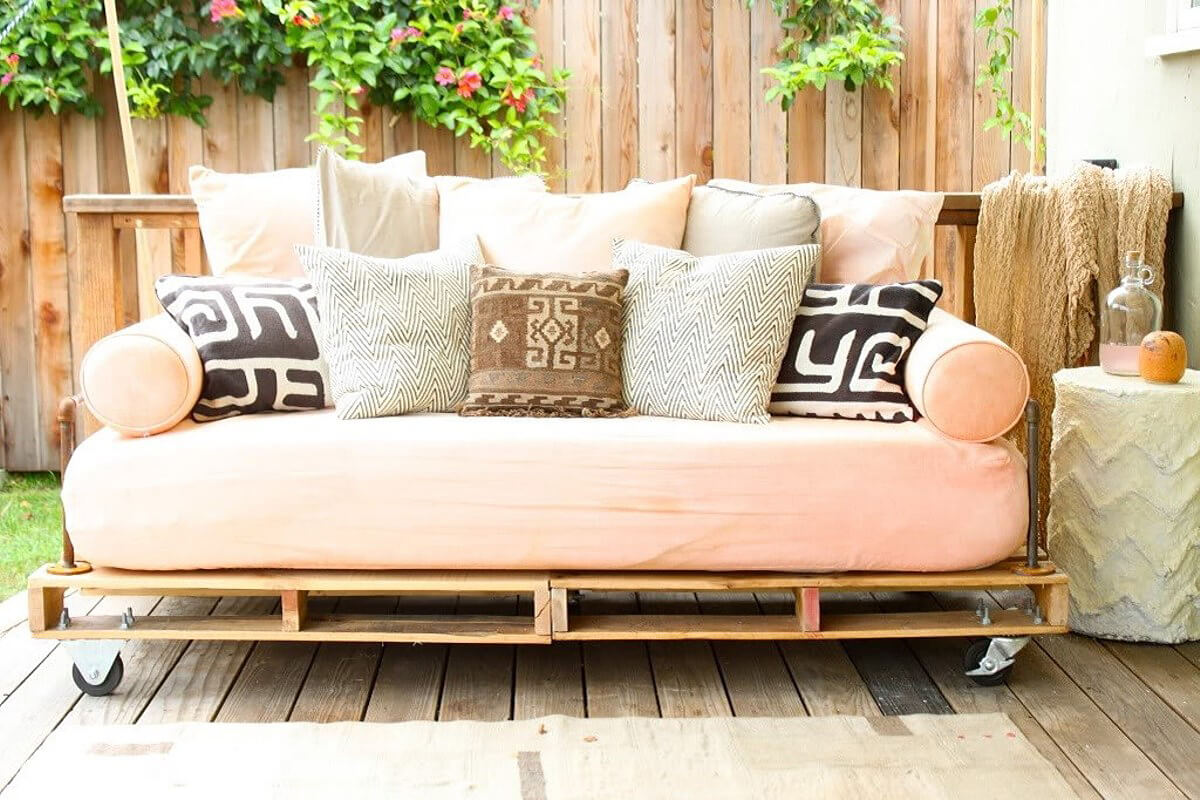 A Peach Hued Couch for Your Patio