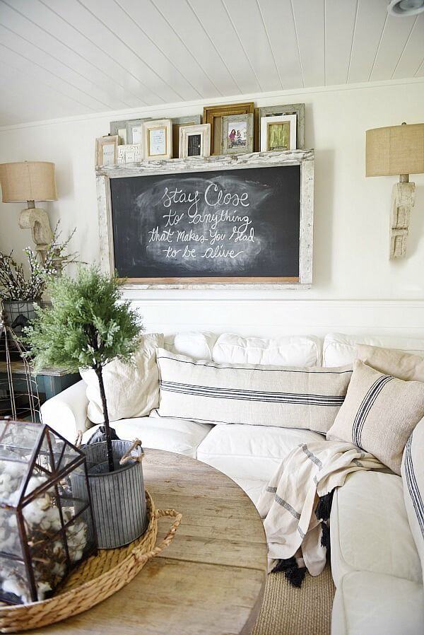 Simple Chalkboard Living Room Wall Art