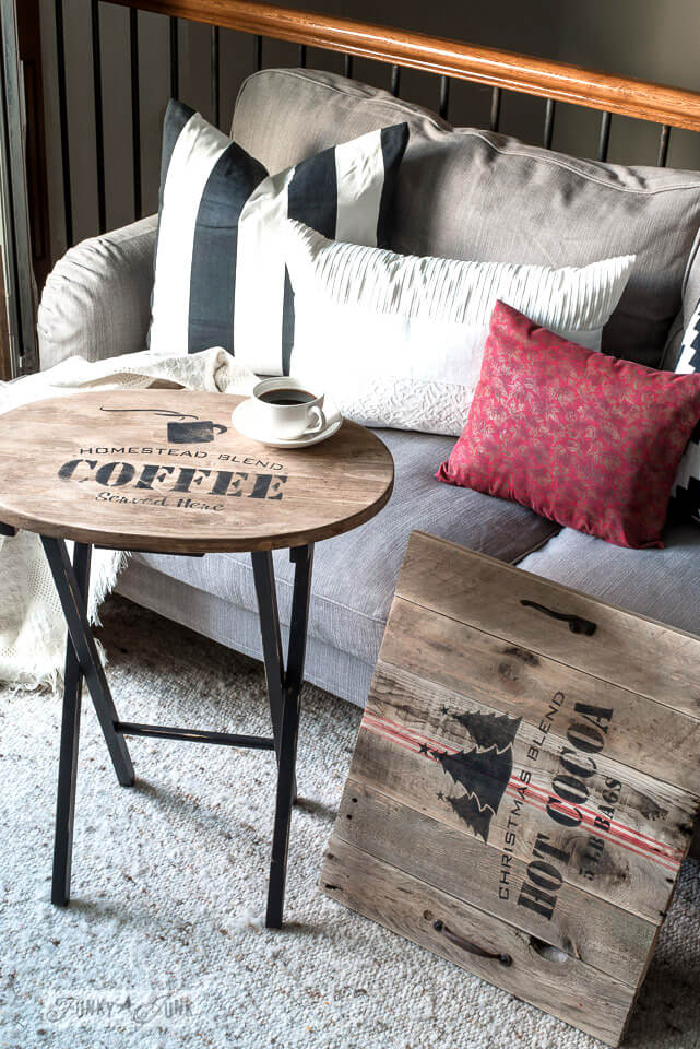 Rustic Wooden Coffee Table and Platter